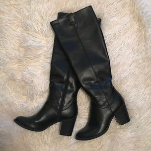 Black leather boots